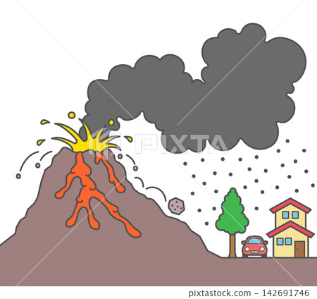 火山爆發圖標 火山爆發圖標 142691746