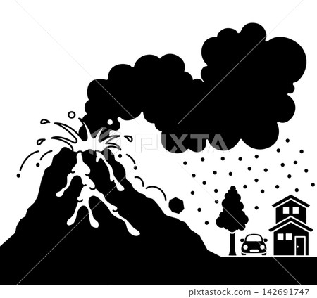 火山爆發圖標 火山爆發圖標 142691747