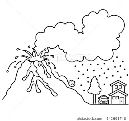 火山爆發圖標 火山爆發圖標 142691748