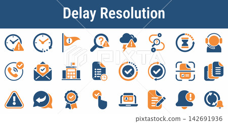 Ballot Delay Resolution Support Icons Ballot Delay Resolution Support Icons 142691936