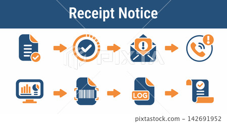Ballot Receipt Notice Flow Icons Ballot Receipt Notice Flow Icons 142691952