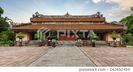Traditional architecture of the historic Sung An Temple in the Imperial City of Hue, Vietnam Traditional architecture of the historic Sung An Temple in the Imperial City of Hue, Vietnam 142692484