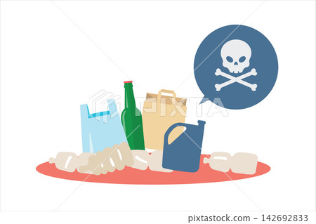 Toxic waste danger harms ecosystem. Toxic waste danger harms ecosystem. 142692833
