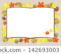 Watercolor-style fallen leaves and book frame 142693003
