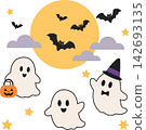 The moon and a cute ghost 142693135