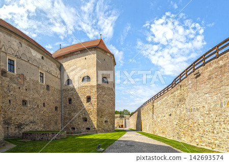 Fagaras Fortress Inner Courtyard Tower Ramparts View Transylvania Romania Fagaras Fortress Inner Courtyard Tower Ramparts View Transylvania Romania 142693574