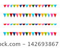 Celebration rainbow flag and confetti party 002 142693867