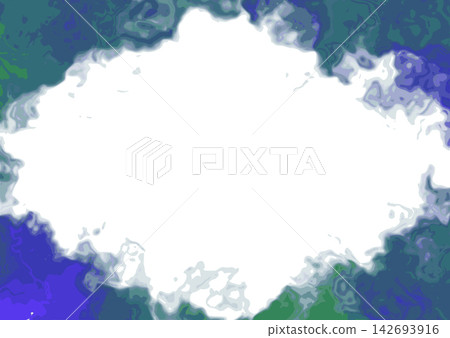 Blue-green watercolor all-around cloud frame Blue-green watercolor all-around cloud frame 142693916