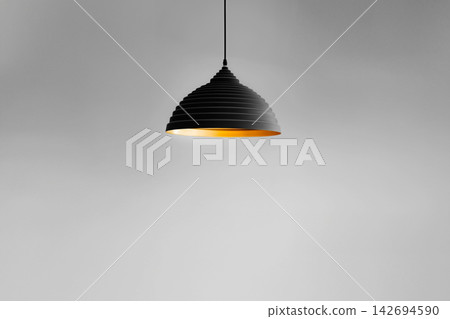 vintage style hanged ceiling lamp warm orange tone light color bulb light with dark tone dirty concrete background wall vintage style hanged ceiling lamp warm orange tone light color bulb light with dark tone dirty concrete background wall 142694590