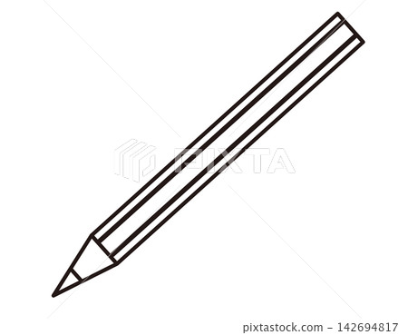 文具圖示的簡單鉛筆線稿 - 插圖素材 142694817