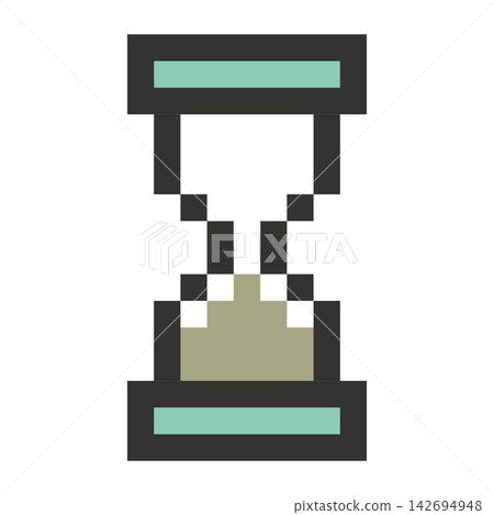 Hourglass pixel art icon Hourglass pixel art icon 142694948