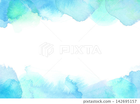 淺藍色水彩紋理邊框 淺藍色水彩紋理邊框 142695157