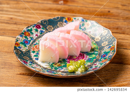 A classic Japanese snack: Itawasa Kamaboko (fish cake with wasabi). A classic Japanese snack: Itawasa Kamaboko (fish cake with wasabi). 142695834