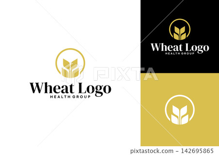 Simple wheat logo for farm business logo template 142695865