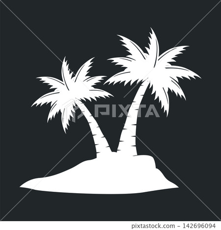 concept with summer beach with palm trees, ocean and sunset beach summer illustration template concept with summer beach with palm trees, ocean and sunset beach summer illustration template 142696094