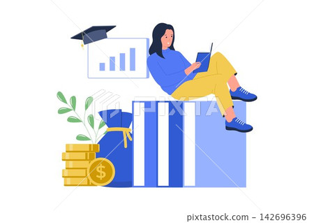 Vector of Finance Education Wealth Knowledge Literacy Isolated Illustration Vector of Finance Education Wealth Knowledge Literacy Isolated Illustration 142696396