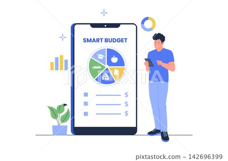 Vector of Smart Budgeting App Financial Planning Isolated Illustration Vector of Smart Budgeting App Financial Planning Isolated Illustration 142696399