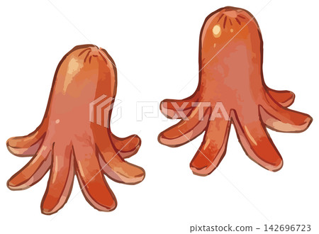 一張令人垂涎欲滴的章魚形香腸插圖。 一張令人垂涎欲滴的章魚形香腸插圖。 142696723