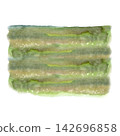 Watercolor abstract green striped meadow field texture, rustic landscape 142696858