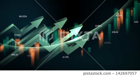 business vector illustration design Stock market charts or Forex trading charts for business and finance ideas. 142697057