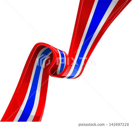 Thailand ribbon flag on white background Thailand ribbon flag on white background 142697228