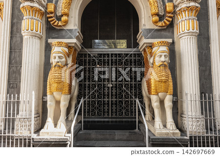 Exterior view of Manekji Seth. N Agiary Parsi Fire Temple in Mumbai India Exterior view of Manekji Seth. N Agiary Parsi Fire Temple in Mumbai India 142697669