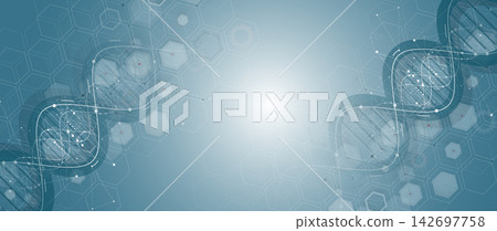 Abstract molecule and dna design, neural pathways, molecular strands, science background Abstract molecule and dna design, neural pathways, molecular strands, science background 142697758