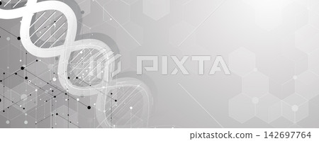 Abstract molecule and dna design, neural pathways, molecular strands, science background 142697764