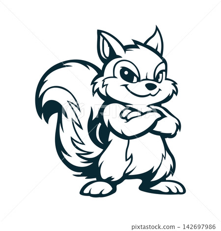 squirrel mascot logo illustration vector design template simple and modern style squirrel mascot logo illustration vector design template simple and modern style 142697986
