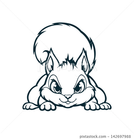 squirrel mascot logo illustration vector design template simple and modern style squirrel mascot logo illustration vector design template simple and modern style 142697988