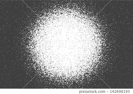 Background with grain, noise or grunge effect and empty round space in the center. Mezzotint or splatter texture. Duotone print. Modern wallpaper. Vector graphic illustration Background with grain, noise or grunge effect and empty round space in the center. Mezzotint or splatter texture. Duotone print. Modern wallpaper. Vector graphic illustration 142698193