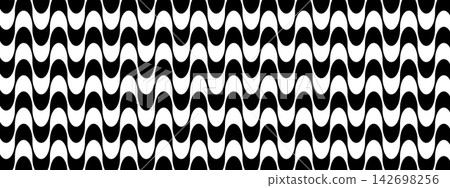 Variation of Copacabana sidewalk pattern. Famous beach promenade in Rio de Janeiro. Brazilian symbol. Repeating black and white wave texture in Portuguese pavement style. Vector graphic illustration Variation of Copacabana sidewalk pattern. Famous beach promenade in Rio de Janeiro. Brazilian symbol. Repeating black and white wave texture in Portuguese pavement style. Vector graphic illustration 142698256