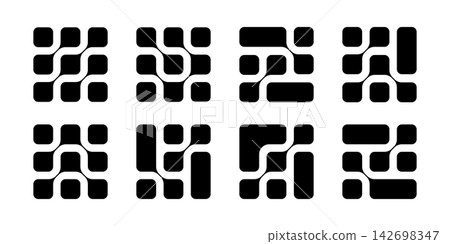 Set of metaball patterns. Connected liquid drops isolated on white background. Linked round amorphous shapes. Neurons, molecules or cells abstract print. Vector graphic illustration Set of metaball patterns. Connected liquid drops isolated on white background. Linked round amorphous shapes. Neurons, molecules or cells abstract print. Vector graphic illustration 142698347