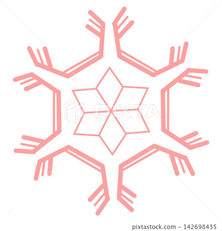 Pink, star-shaped snowflakes Pink, star-shaped snowflakes 142698435