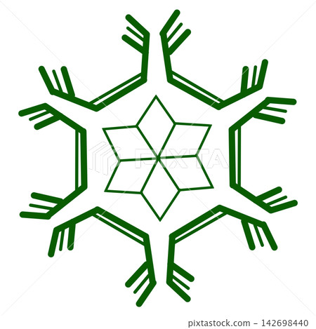 綠色的星形雪花 綠色的星形雪花 142698440