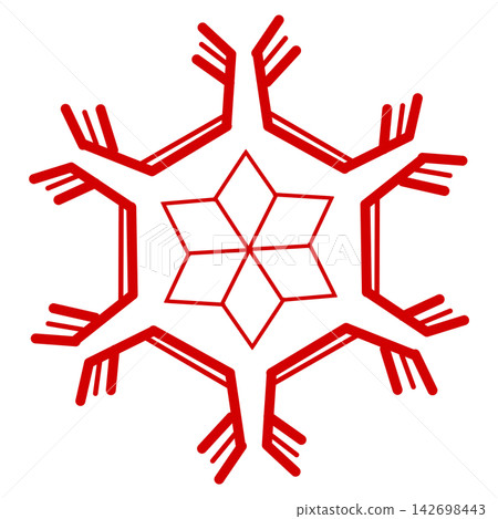 紅色星形雪花 紅色星形雪花 142698443