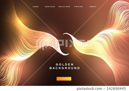 Golden flowing wave abstract background Golden flowing wave abstract background 142698445
