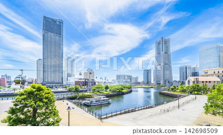 橫濱港未來/運河公園的城市景觀[神奈川縣/橫濱市] 142698509