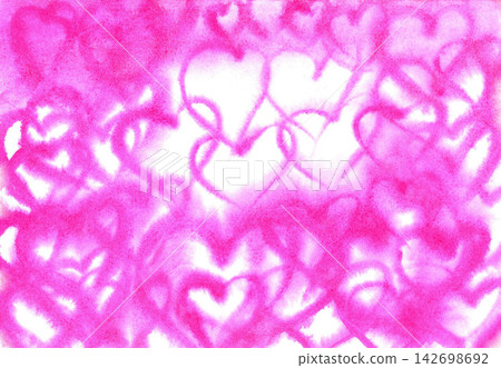 Abstract watercolor hand drawn background from blurry pink hearts. For Valentine's Day. Holiday of all lovers, romance, tenderness. Abstract watercolor hand drawn background from blurry pink hearts. For Valentine's Day. Holiday of all lovers, romance, tenderness. 142698692