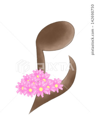 Musical notes with cosmos flowers Musical notes with cosmos flowers 142698750