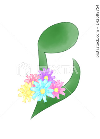 Musical notes with cosmos flowers Musical notes with cosmos flowers 142698754