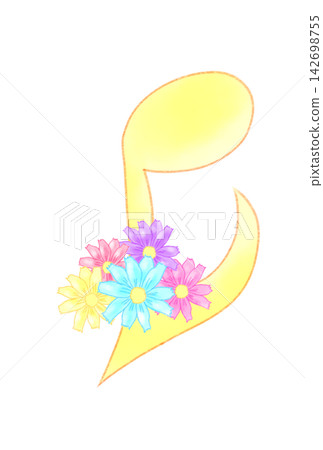 Musical notes with cosmos flowers Musical notes with cosmos flowers 142698755