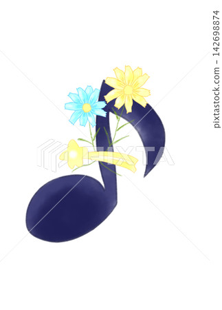 Musical notes with cosmos flowers Musical notes with cosmos flowers 142698874