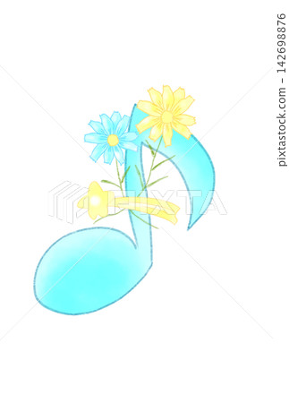 Musical notes with cosmos flowers Musical notes with cosmos flowers 142698876