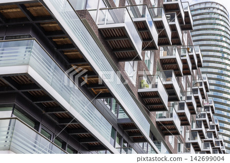 Exterior facade of contemporary apartment building Exterior facade of contemporary apartment building 142699004