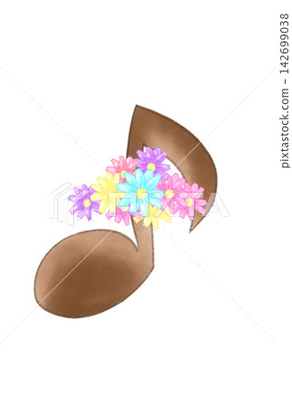 Musical notes with cosmos flowers Musical notes with cosmos flowers 142699038