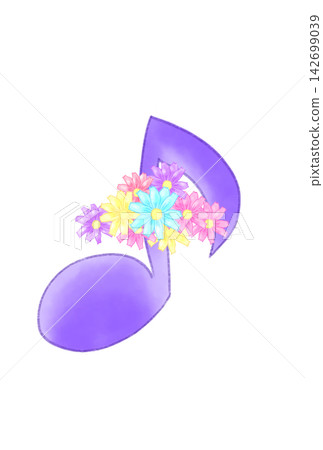 Musical notes with cosmos flowers Musical notes with cosmos flowers 142699039
