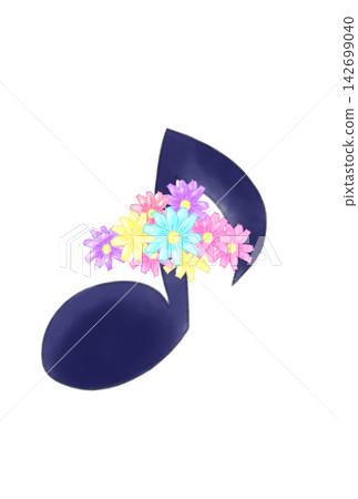 Musical notes with cosmos flowers Musical notes with cosmos flowers 142699040