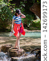 Travel Woman happy in a park spring near water 142699173