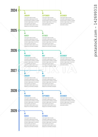 Vertical Timeline Infographic With Six Yearly Steps Vertical Timeline Infographic With Six Yearly Steps 142699318